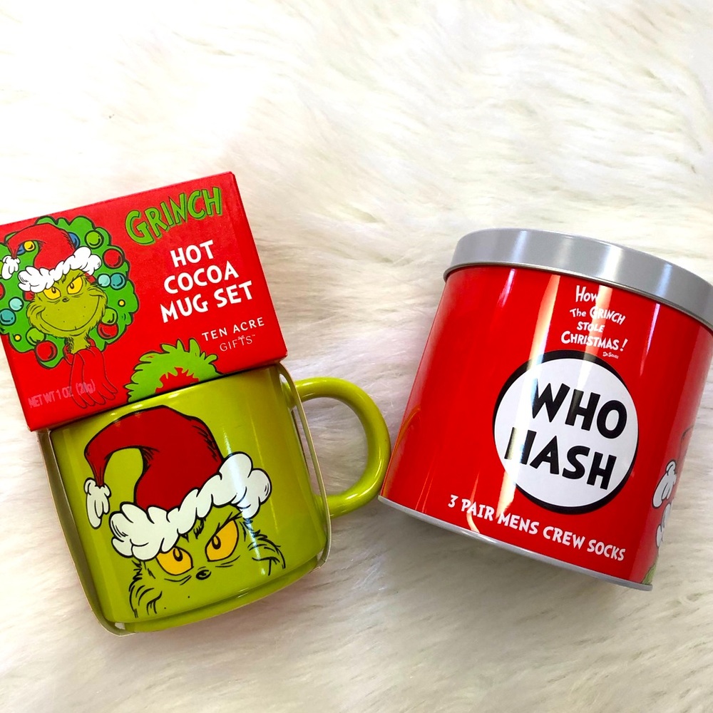 How the Grinch Stole Christmas Crew Sock Tin and Hot Cocoa Mug Set